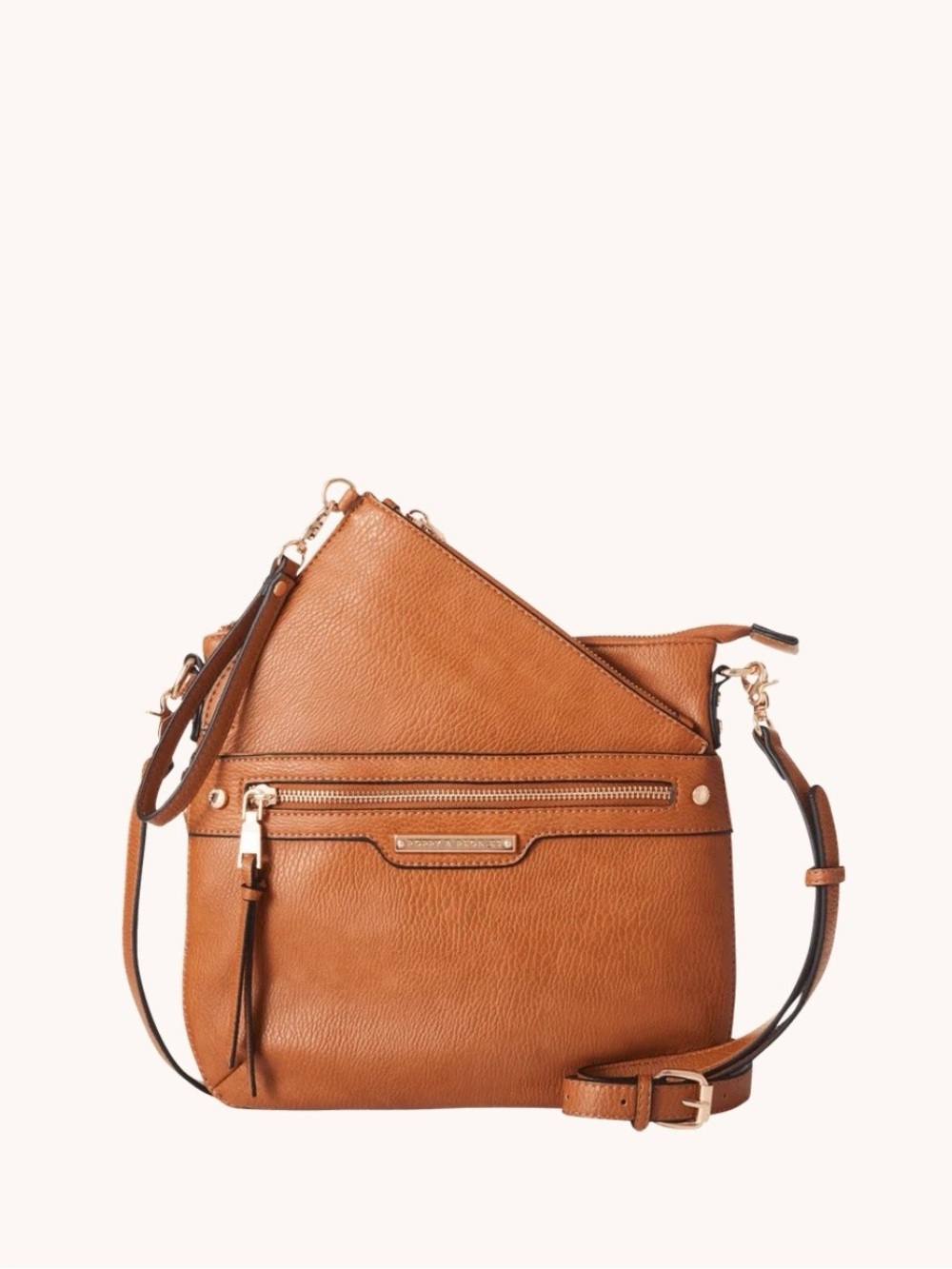 NEW Poppy & Peonies Everyday Crossbody Bag with Removable Clutch in Colour Camel